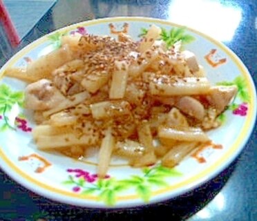 長いもと鶏肉のシャキシャキ炒め